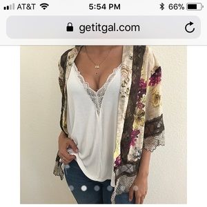 SOLD Floral over piece NWOT